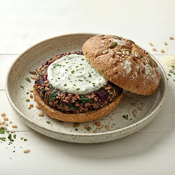 Whole-Meal Beet And Spinach Burger